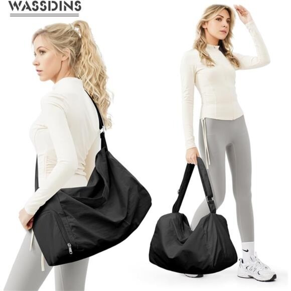 Small Gym Bag with Shoe Compartment Waterproof Duffle Bag Travel Workout Tote - Picture 3 of 7